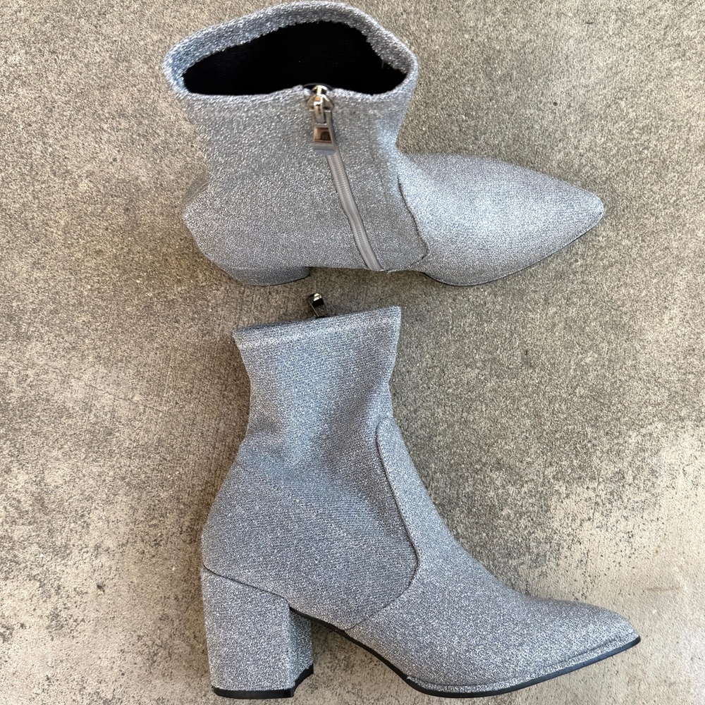 Lulu's Silver Ankle Boots - Picture 7 of 11
